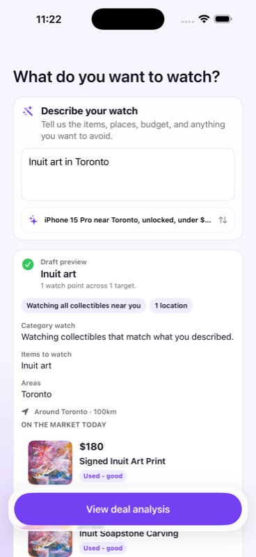 Spottable turning “Inuit art in Toronto” into a focused Marketplace watch