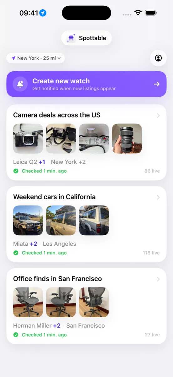 Watched searches across New York, Los Angeles and San Francisco